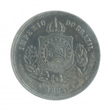 Moeda V-014 100 Réis 1884 MBC  Cupro Níquel Ø27mm 10gr.