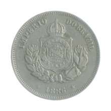 Moeda V-025 50 Réis 1886 MBC Cupro Níquel Ø22mm 7gr.