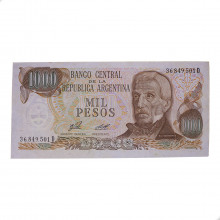Cédula P#304b.1 1000 Pesos 1976 Letra D Argentina América SOB/FE
