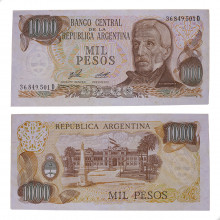 Cédula P#304b.1 1000 Pesos 1976 Letra D Argentina América SOB/FE