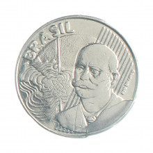 Moeda V-548 50 Centavos 2002 MBC+ Cunho Quebrado Aço Inoxidável Ø23mm 7,8gr.