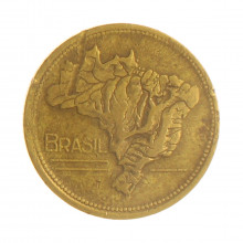 Moeda V-226a 1 Cruzeiro 1944 BC/MBC Cunho Quebrado S/Sigla Bronze Alumínio Ø23mm 7gr.*