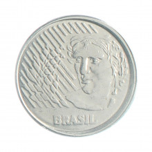 Moeda V-443 5 Centavos 1995 MBC Cunho Deslocado Aço Inoxidável Ø21mm 3,3gr.*