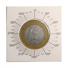 Moeda V-579 1 Real 2007 MBC Reverso Horizontal Bimetálico Ø27mm 7gr.