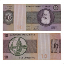 Cédula C-137 10 Cruzeiros 1970 MBC