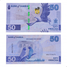 Cédula P#W64 50 Kwacha 2024 Zâmbia África FE