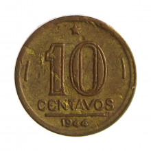 Moeda V-180b 10 Centavos 1944 BC S/Sigla Bronze Alumínio Ø17mm 3gr.