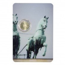 Blister Moeda KM#540 2 Euros 2015  FC San Marino Europa  25º aniversário da reunificação alemã Bimetálico  Ø25,75mm 8,5g