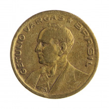 Moeda V-194 50 Centavos 1945 MBC C/Sinais de Limpeza Bronze Alumínio Ø21mm 5gr.