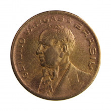 Moeda V-193 50 Centavos 1944 MBC C/Sinais de Limpeza C/Sigla Bronze Alumínio Ø21mm 5gr.