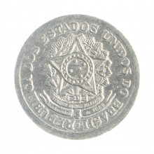 Moeda V-270 50 Centavos 1958 MBC C/Sinais de Limpeza Alumínio Ø21mm 1,7gr.