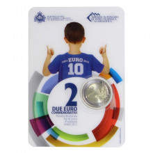 Blister Moeda KM#519 2 Euros 2012  FC San Marino Europa  10 anos de dinheiro em euros Bimetálico  Ø25,75mm 8,5gr.