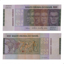 Cédula C-148 500 Cruzeiros 1972 C/ Leve Amarelamento Escassa MBC/SOB