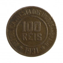 Moeda V-085 100 Réis 1931 BC/MBC Cupro Níquel Ø21mm 5gr.