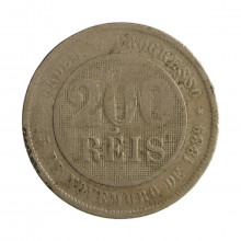 Moeda V-049 200 Réis 1896 BC  Cupro Níquel Ø32mm 15gr.