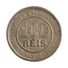 Moeda V-039 100 Réis 1895 MBC  Cupro Níquel Ø27mm 10gr.