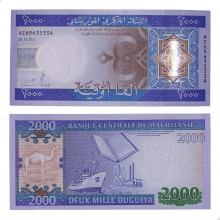 Cédula P#20 2000 Ouguiya 2011 Mauritânia África FE