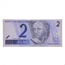 Cédula C-261 2 Reais 2009 C/ Manchas SOB - Guido Mantega / Alexandre A. Tombini