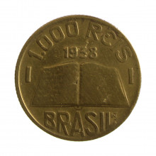 Moeda V-159 1000 Réis 1938 BC/MBC José Anchieta Bronze Alumínio Ø24,5mm 7gr.