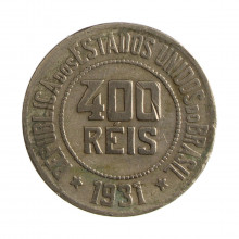 Moeda V-119 400 Réis 1931 BC Cupro Níquel Ø30mm 12gr.