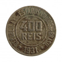 Moeda V-119 400 Réis 1931 BC Cupro Níquel Ø30mm 12gr.