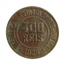 Moeda V-115 400 Réis 1926 BC Cupro Níquel Ø30mm 12gr.