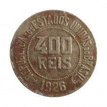 Moeda V-115 400 Réis 1926 BC Cupro Níquel Ø30mm 12gr.