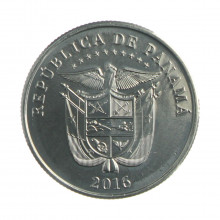 Moeda KM#159 ¼ Balboa 2016 FC Panamá América 100º aniversário do Canal do Panamá Cupro Níquel Ø24,26mm 5,67gr.