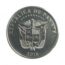 Moeda KM#155 ¼ Balboa 2016 FC Panamá América 1914 Primeira passagem pelo Canal do Panamá Cupro Níquel Ø24,26mm 5,67gr.