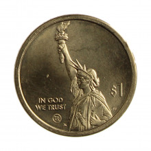 Moeda KM#798 1 Dollar Inovação Missouri 2024 P FC USA América Cobre Revestido de Latão Manganês Ø26,49mm 8,1gr.