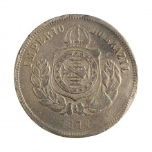 Moeda V-020 200 Réis 1877 UTG  Cupro Níquel Ø32mm 15gr.*