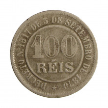 Moeda V-028 100 Réis 1886 BC/MBC  Cupro Níquel Ø27mm 10gr.