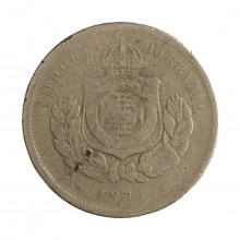Moeda V-017 200 Réis 1874 BC/MBC Cupro Níquel Ø32mm 15gr.