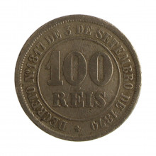 Moeda V-013 100 Réis 1883  BC/MBC Cupro Níquel  Ø27mm 10gr.