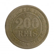 Moeda V-034 200 Réis 1888 BC  Cupro Níquel Ø32mm 15gr.