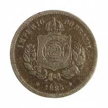 Moeda V-015 100 Réis 1885 BC  Cupro Níquel Ø27mm 10gr.