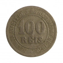 Moeda V-012A 100 Réis 1882 UTG  Cupro Níquel Ø27mm 10gr.