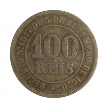Moeda V-011 100 Réis 1881 UTG Cupro Níquel Ø27mm 10gr.