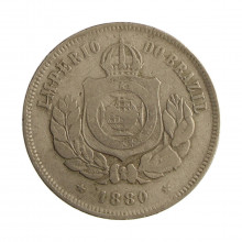 Moeda V-022 200 Réis 1880 MBC  Cupro Níquel Ø32mm 15gr.
