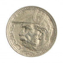 Moeda P-720 2000 Réis 1935 MBC+ Duque de Caxias Prata 500 Ø26mm 8gr.