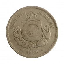 Moeda V-028 100 Réis 1886 BC  Cupro Níquel Ø27mm 10gr.