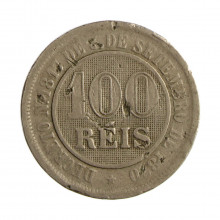 Moeda V-028 100 Réis 1886 BC  Cupro Níquel Ø27mm 10gr.