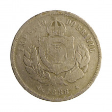 Moeda V-034 200 Réis 1888 BC C/ Marca de Verniz Cupro Níquel Ø32mm 15gr.