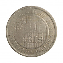 Moeda V-035 200 Réis 1889 UTG Cupro Níquel Ø32mm 15gr.