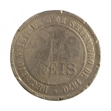 Moeda V-032 200 Réis 1886 UTG Data Escassa Cupro Níquel Ø32mm 15gr.*