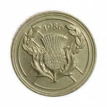 Moeda KM#947 2 Pounds 1986 SOB Reino Unido Europa XIII Jogos da Commonwealth, Edimburgo 1986 Latão Níquel Ø28,4mm 15,98g