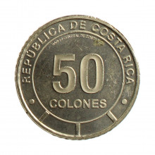 Moeda KM#New 50 Colones 2023 FC Costa Rica América Tartaruga-de-Pente Latão R. Níquel Ø24,5mm 5,54gr.