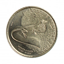Moeda KM#New 50 Colones 2023 FC Costa Rica América Anolis Sedoso Latão R. Níquel Ø24,5mm 5,54gr.