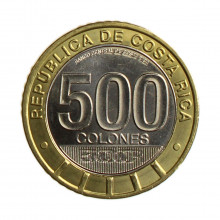Moeda KM#241 500 Colones 2021 FC Costa Rica América Bicentenário da Independência Bimetálico Ø28mm 10,5gr.