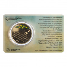 Blister V-625 2 Reais 2022 FC Brasil América Bicentenário da Independência do Brasil Cupro Níquel Ø30mm 10,17g